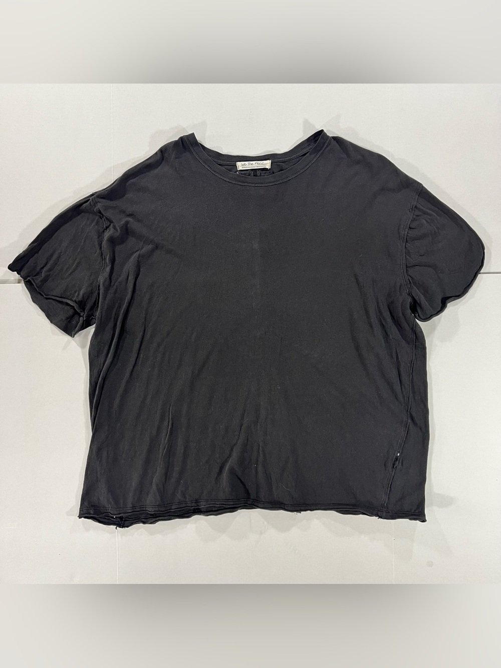 Free People We The Free Nina Tee Black Women's Size Medium OB1690079